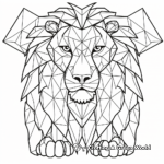 Stylish Geometric Lion Coloring Pages 2