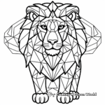 Stylish Geometric Lion Coloring Pages 3
