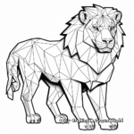 Stylish Geometric Lion Coloring Pages 4