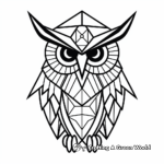 Stylish Geometric Owl Patterns Coloring Pages 2