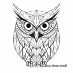 Stylish Geometric Owl Patterns Coloring Pages 4