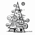 Stylized Abstract Christmas Tree Coloring Pages 1