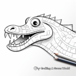 Stylized Abstract Crocodile Coloring Pages for Artists 3