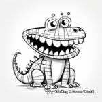 Stylized Abstract Crocodile Coloring Pages for Artists 4