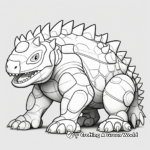 Stylized Ankylosaurus Coloring Pages for Adults 3