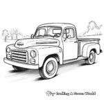 Stylized Artistic Pickup Truck Coloring Pages 1