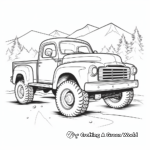 Stylized Artistic Pickup Truck Coloring Pages 4