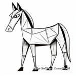 Stylized Picasso's Donkey Adult Coloring Pages 1