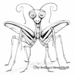 Stylized Praying Mantis Coloring Pages for Artists 1