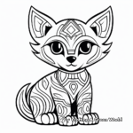 Stylized Tribal Fox Coloring Pages 4