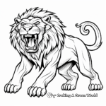 Stylized Tribal Roaring Lion Coloring Pages 2