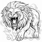 Stylized Tribal Roaring Lion Coloring Pages 3