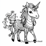 Stylized Zentangle Unicorn Coloring Pages for Artists 2