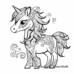 Stylized Zentangle Unicorn Coloring Pages for Artists 3