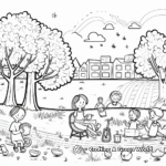 Summer Picnic in the Park Coloring Pages 1