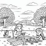 Summer Picnic in the Park Coloring Pages 2