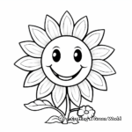 Sunflower and Peace Sign Coloring Pages 1