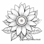 Sunflower and Peace Sign Coloring Pages 2