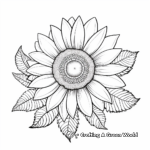 Sunflower and Peace Sign Coloring Pages 4