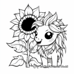 Sunflower Unicorn Coloring Pages for Kids 1