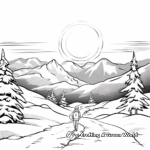 Sunset Over Snow-covered Mountains Coloring Page 4