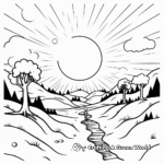 Sunset Over the Forest Coloring Page 2