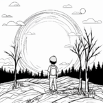 Sunset Over the Forest Coloring Page 3