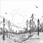 Sunset Over the Forest Coloring Page 4