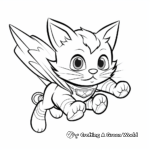 Super Cat: The Flying Superhero Cat Coloring Pages 2