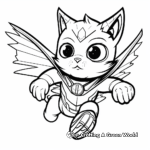 Super Cat: The Flying Superhero Cat Coloring Pages 3