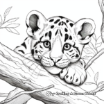 Superb Clouded Leopard Foilage Background Coloring Pages 2