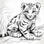 Superb Clouded Leopard Foilage Background Coloring Pages 3