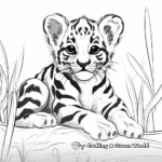 Superb Clouded Leopard Foilage Background Coloring Pages 4