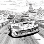 Supercars in Action: Racing-Scene Coloring Pages 2