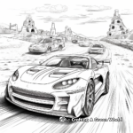 Supercars in Action: Racing-Scene Coloring Pages 3
