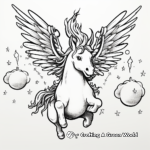 Surreal Flying Unicorn Pumpkin Coloring Pages 1