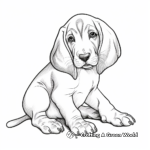 Sweet Basset Hound Puppy Coloring Pages 1