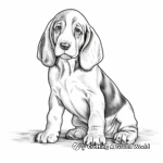 Sweet Basset Hound Puppy Coloring Pages 4