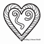 Sweet Candy Cane Heart Coloring Pages 1
