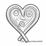 Sweet Candy Cane Heart Coloring Pages 2