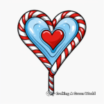 Sweet Candy Cane Heart Coloring Pages 4