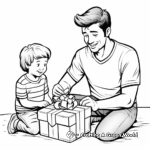 Sweet Dad Receiving Birthday Gift Coloring Pages 2