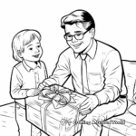 Sweet Dad Receiving Birthday Gift Coloring Pages 3
