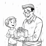 Sweet Dad Receiving Birthday Gift Coloring Pages 4
