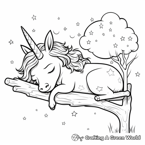Sleeping Unicorn Coloring Pages - Free & Printable!