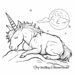 Sweet Dreams: Sleeping Unicorn Coloring Pages 2