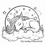 Sweet Dreams: Sleeping Unicorn Coloring Pages 3