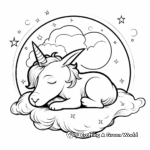 Sweet Dreams: Sleeping Unicorn Coloring Pages 4