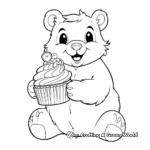 Sweet Groundhog and Cupcake Coloring Pages 3