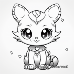 Sweet Kawaii Kitty Coloring Pages 1
